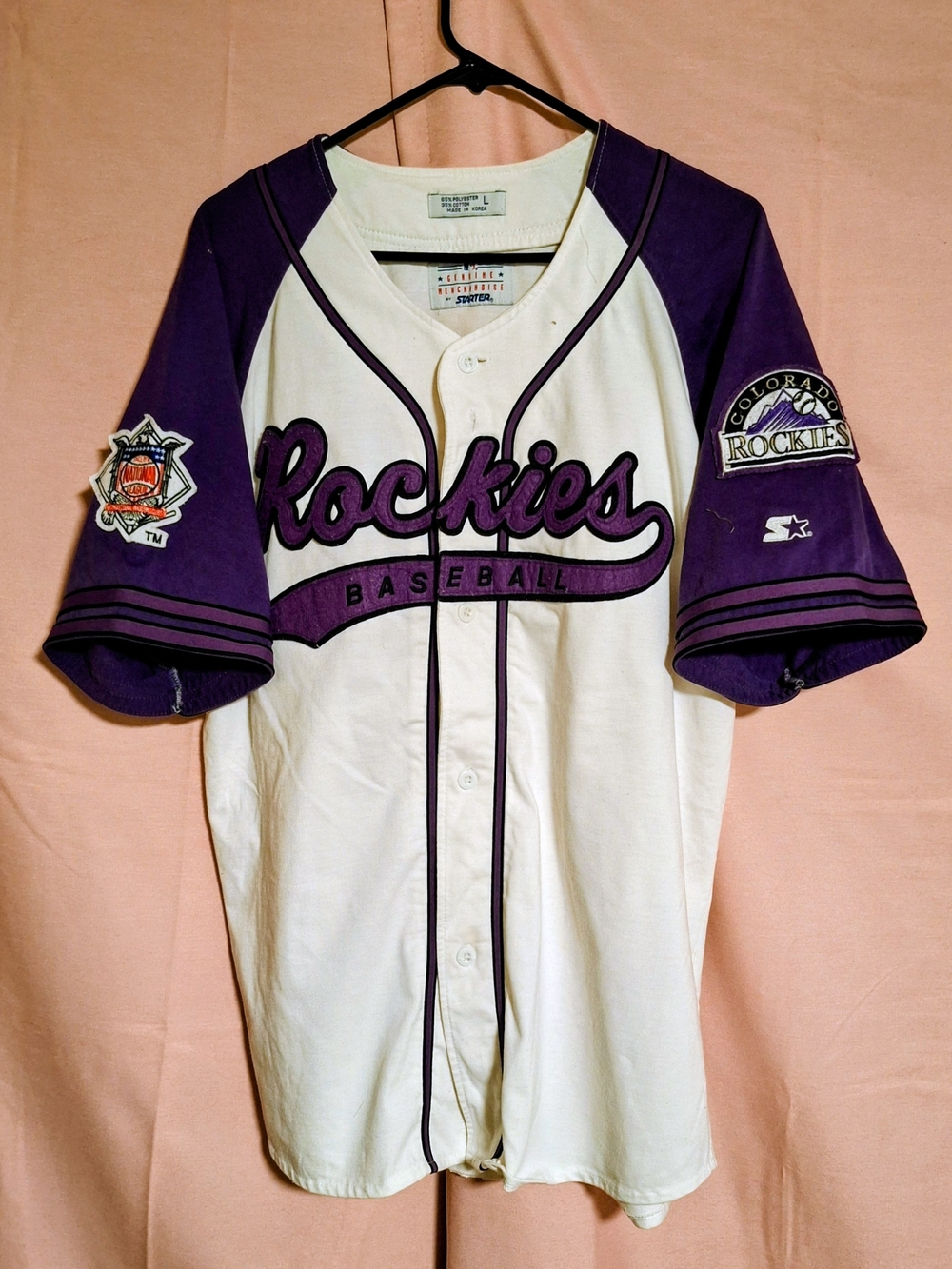 Colorado Rockies Starter Baseball Jersey Purple & White